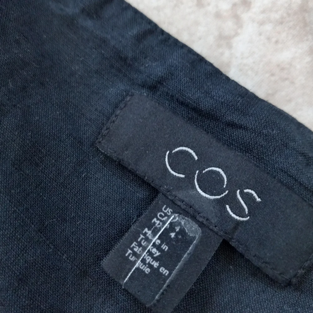 COS Linen Belted Wide Leg Jumpsuit Black 4